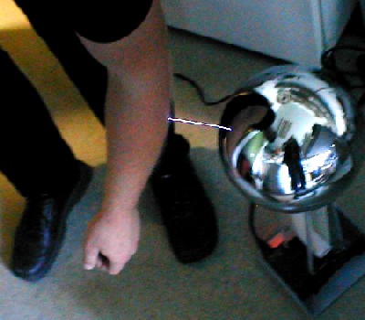 Billede af lyn fra en van de Graaff generator