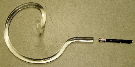 Lysleder lavet af en b�jet plexiglasstang