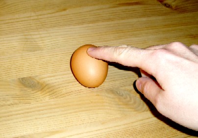 Et roterende g stoppes med en finger